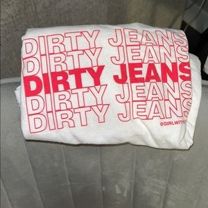 Dirty jeans shirt girl with no job